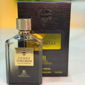 The Black Theorem Perfume bottle — bold woody spicy EDP for men available in UAE for AED 99 on Waliqsa